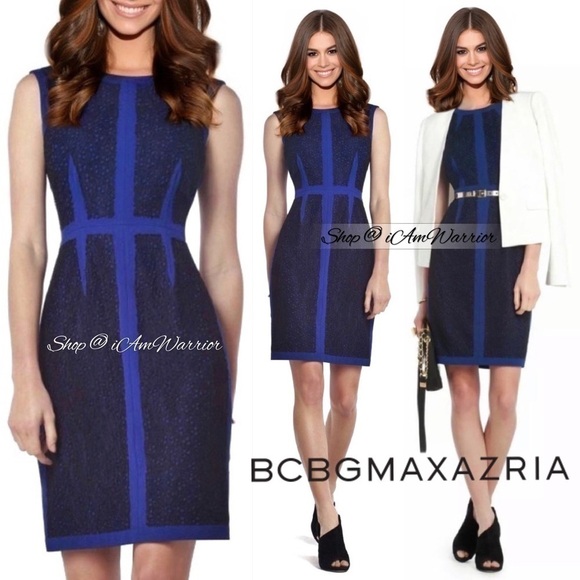 BCBGMaxAzria NWT lace color block sheath dress *shop@iamwarrior - Picture 2 of 11
